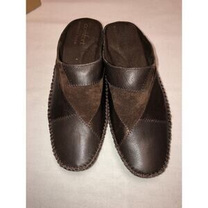 white mountain slip on leather mules